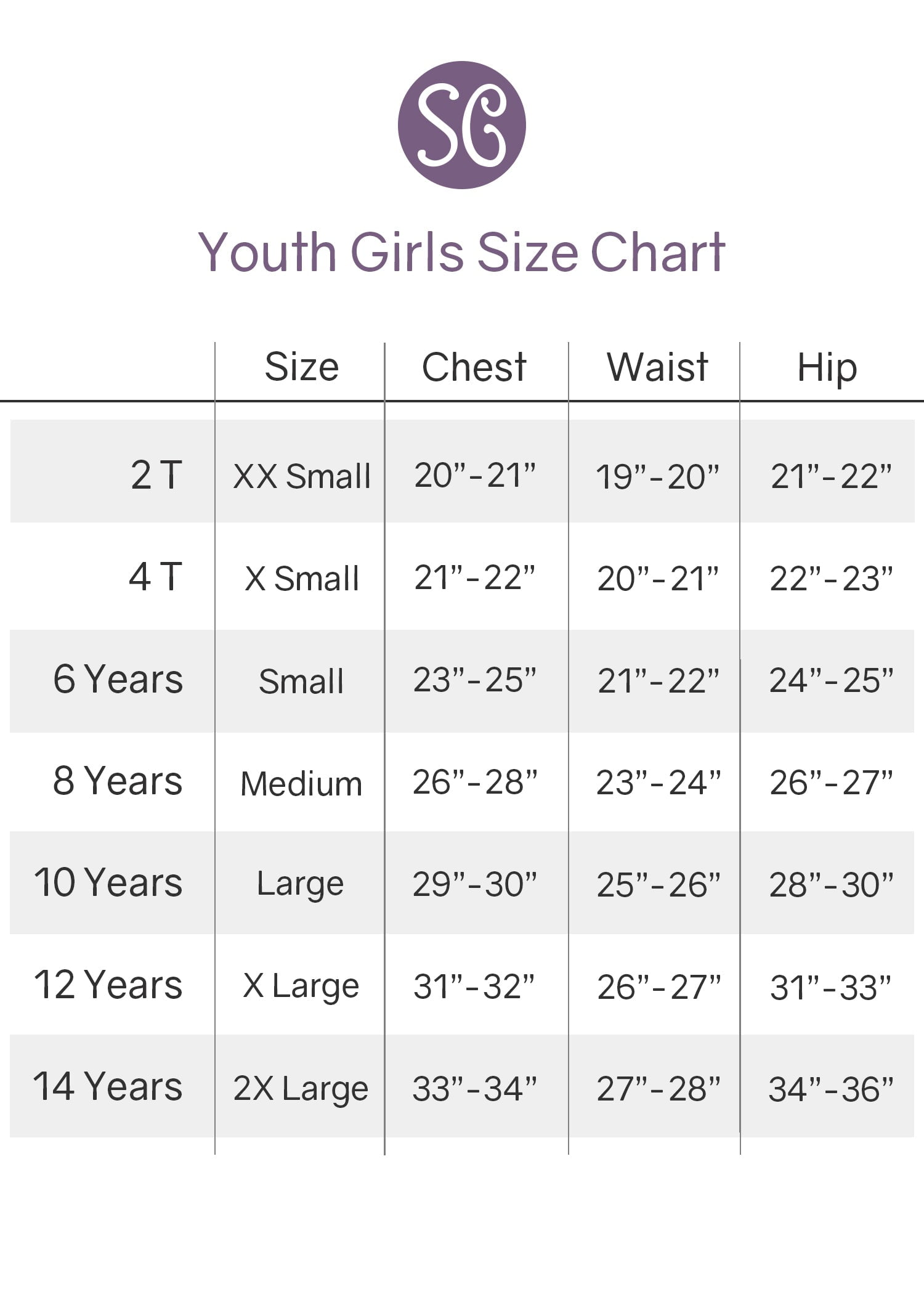 Top 155+ girls pants size chart in.eteachers