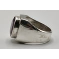 thumbnail image 3 of Natural Purple Amethyst Mens Ring Sterling Silver 925 Purple Amethyst Ring Neelam Ring Purple Gem Ring Handmade Ring, 3 of 3