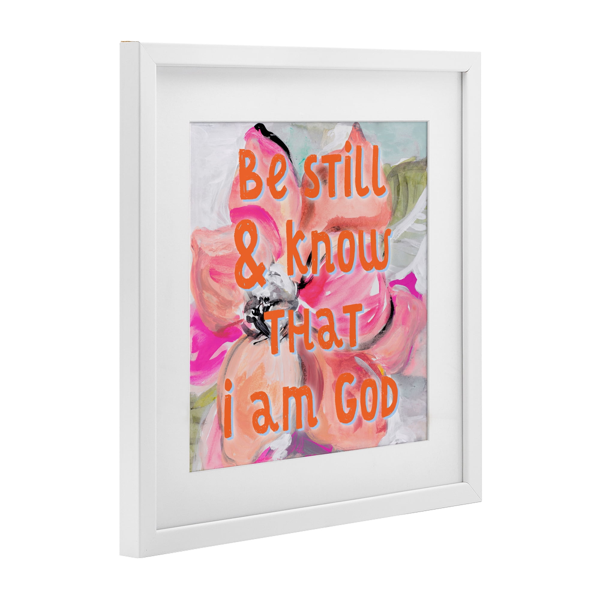 Stupell Industries Bright Be Still Scripture White Framed Print Under Glass, design by Lanie Loreth