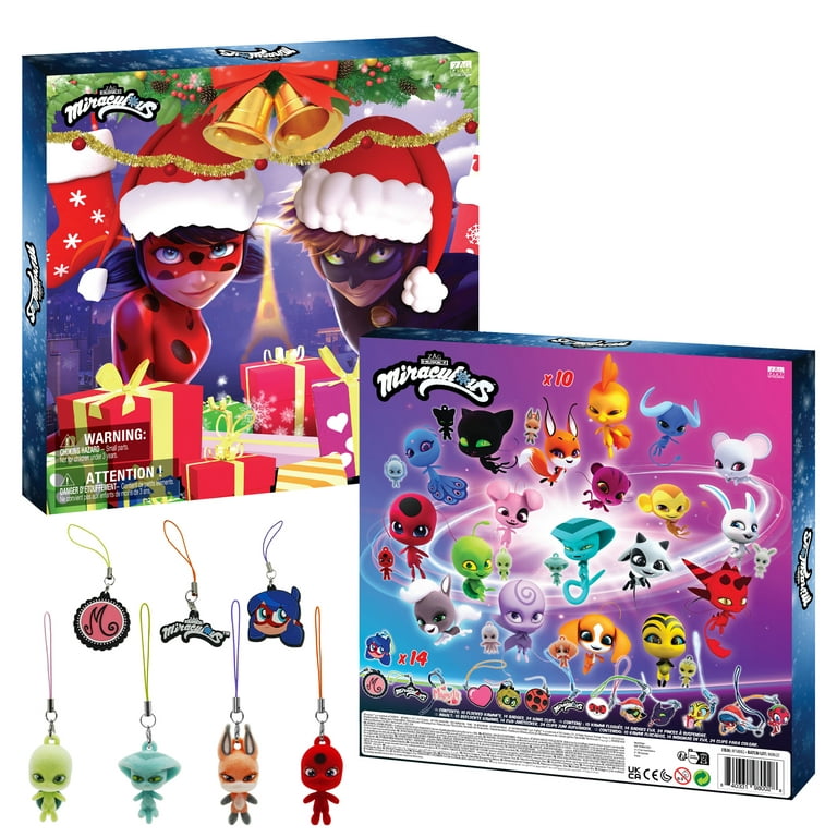  Miraculous Ladybug - Advent Kwami Calendar with Miniature  Flocked Kwamis and Seasonal Charms. Collectible Toys for Kids for Christmas  with Hooks and Ribbons (Wyncor) : Home & Kitchen