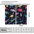 thumbnail image 3 of Cartoon Dinosaur Blackout Curtains, Creative Hand Painted Star Theme Fun Planet Rocket Space Print Rod Pocket Window Treatments Drapes for Kidsroom Nursery Boys Bedroom 84" W X 84" L, 3 of 8