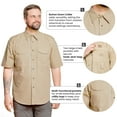 thumbnail image 3 of Tiger Hill Men's Tall Casual Button Down Collared Short Sleeve Fishing Shirt, 3 of 4