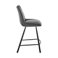 thumbnail image 3 of Armen Living Indoor Arizona 26" Counter Height Bar Stool in Charcoal Fabric and Black Finish, 3 of 9