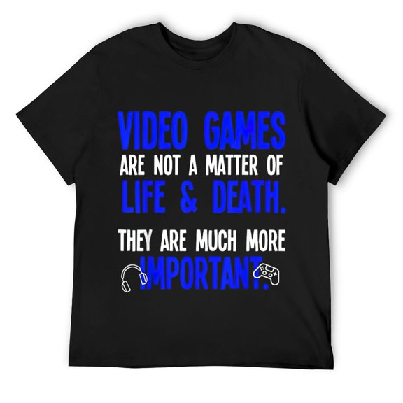 Mens Playing Video Games Funny PC Console Gamer Geek T-Shirt Black