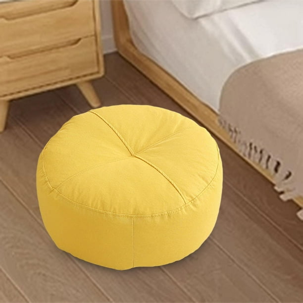 Almohada redonda para el suelo, cojín de meditación, cojín de apoyo para el suelo, cojín para asiento para yoga, sofá, sala de estar, sala de trabajo Amarillo