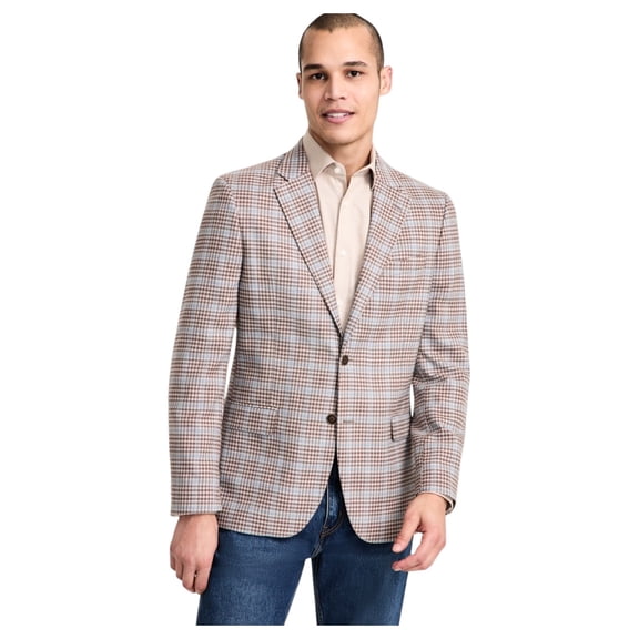 Nautica Mens Modern fit Sport Coat Blazer 40 L Beige Plaid