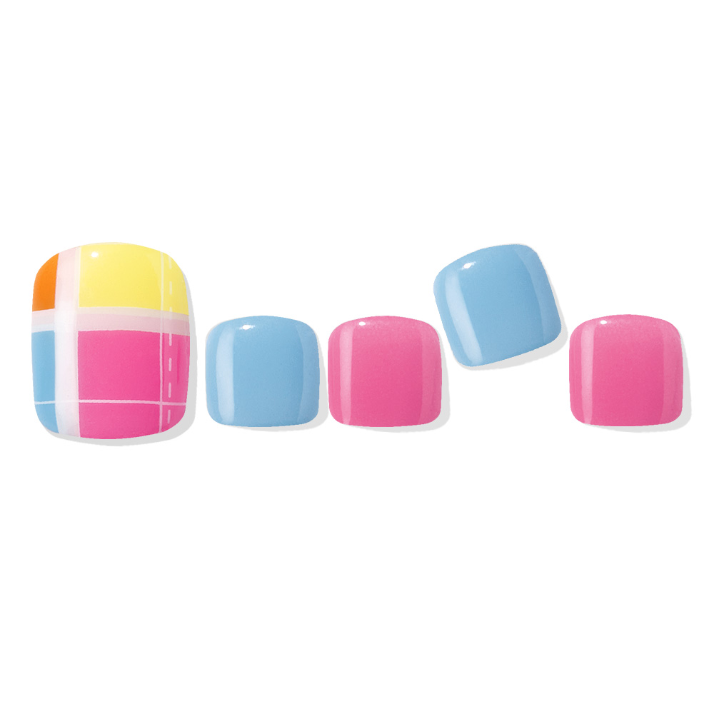 EDGEU Real Gel MultiColor Nail Press On Sticker Strips for Toenails