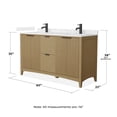 thumbnail image 3 of Wyndham Collection Wcf9191-60D-Vca-Unsmxx Palmilla 60" Free Standing Double Basin Vanity, 3 of 6