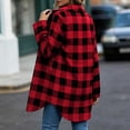 thumbnail image 5 of Jacket for Women Baeitkot Relaxed Fit Plaid Shacket Button Down Lapel Tops Lightweight Casual Outwear with Pockets, 5 of 7