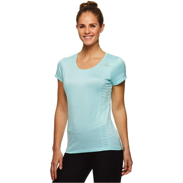Reebok Womens Mini Burnout Basic T-Shirt, Blue, X-Large