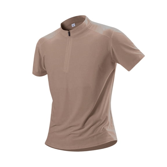 SAWOBUUN Men's Short Sleeve Quarter Zip Athletic Shirt Quick Dry Breathable Mock Neck Texture Top Lightweight Running Gym Tee