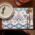 thumbnail image 5 of Colorful Geometric Triangle Diamond Pattern Summer Placemats Table Placemats Set Of 4-Linen Kitchen Washable Placemats Table Mats 11.8"x17.7" Non-Slip Heat Resistant, 5 of 6