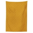 thumbnail image 2 of 1990s Tablecloth, Abstract Design with Dots and Swirling Lines Mustard Tone Retro Art Illustration, Rectangle Satin Table Cover for Dining Room and Kitchen, 52" X 70", Mustard Black, by Ambesonne, 2 of 2