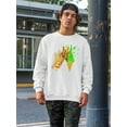 thumbnail image 2 of Funny Giraffe With Ice Cream. Sweatshirt Men -Image by Shutterstock, Male 3X-Large, 2 of 4