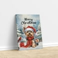 thumbnail image 3 of Merry Christmas Yorkshire Terrier Enjoys Woofmas Winter Xmas Holiday Vertical Matte Canvas Poster Yorkie Dog Lover Gifts Wall Art Home Decor - 02022, 3 of 5