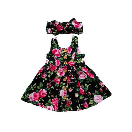 

Pudcoco Baby Girl Floral Dress Party Wedding Pageant Formal Dresses Clothes