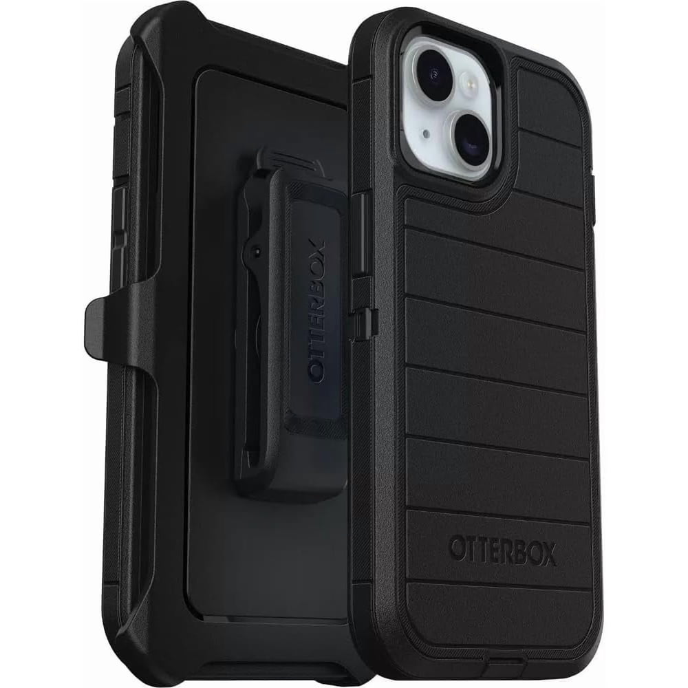 OtterBox iPhone 15, iPhone 14, & iPhone 13 (Only) Defender Series Pro Case - Black - Screenless - Rugged & Durable - with Port Protection - Holster Clip Includes - Non-Retail Packaging