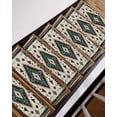thumbnail image 3 of Red Teal Brown Southwestern Stair Treads Non Slip Runners Rugs, 4 Pcs Carpet for Stairs with Adhesive, Ethnic Geometric Boho Retro Stair Mats Pads Indoor Stair Treads for Wooden Steps 8"x30", 3 of 7
