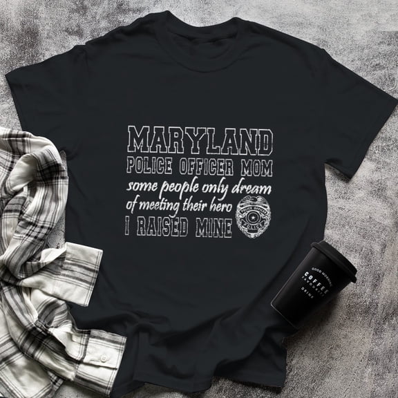 Maryland Police Mom T Proud Police Mom Gifts, Small, Black