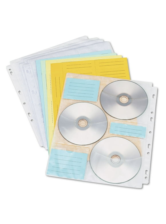 Innovera IVR39301 Two-Sided CD/DVD Pages for a Three-Ring Binder - Clear (10/Pack)