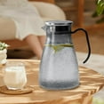 thumbnail image 6 of Mecorevxz Hammered-patterned Steel Lid Glass Pitcher, 1.5 Liter Water Pitcher with Lid,Iced Tea Pitcher for Fridge,Carafe With Lid, Glass Water Jug For Juice, Milk, Cold Or Hot Beverages(Gray), 6 of 7