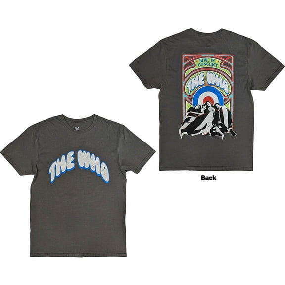 The Who Unisex T-Shirt: Flag Cartoon (Back Print) (X-Large)