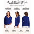 thumbnail image 3 of QUALFORT Sweaters for Women, Lightweight V Neck Long Sleeve Pullover Sweater, Soft Knit Women's Sweater Top, Royal Blue XL, 3 of 7
