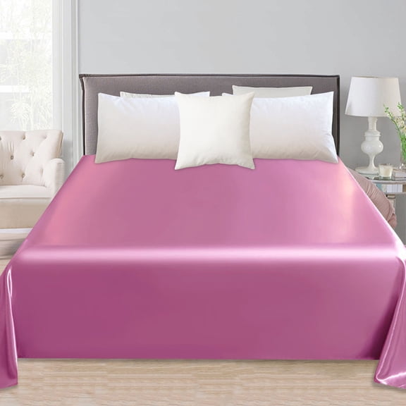 Twin Size Sheets, Hiroekza Twin Size Flat Sheet - Machine Washable Bed Sheet for Tiwn Size Bed, Twin Fitted Sheet Wrinkle-Free Ice Silk Sheets for Twin Size Bed, School & Dormitories