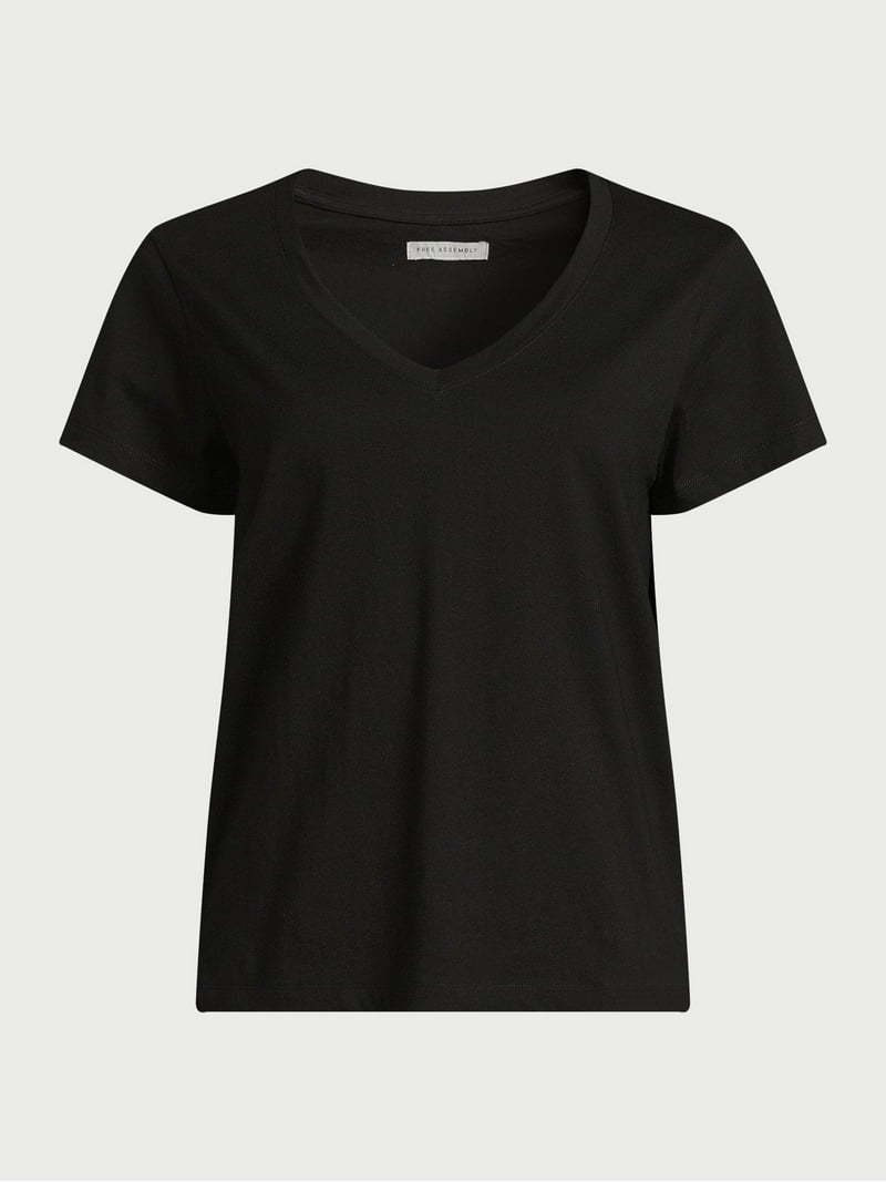 Free Assembly Women's Easy V-Neck Tee, Sizes XS-XXL