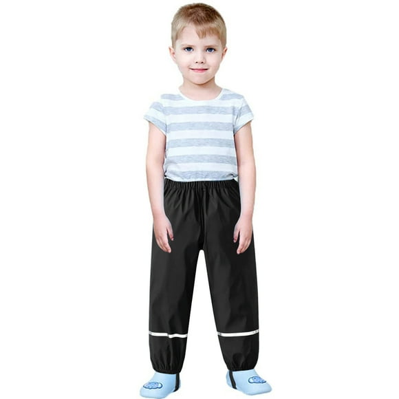 PMVFHDE Girls Rain Wear Kids Trousers Dungarees Children’s Boys For Girls Breathable Mud Girls Pants Girl Clothes Black,M