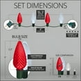 thumbnail image 4 of Wintergreen Lighting C9 Red Cool White LED Christmas String Lights, Set of 24 Lights on Green Wire, 16.3ft, 4 of 6