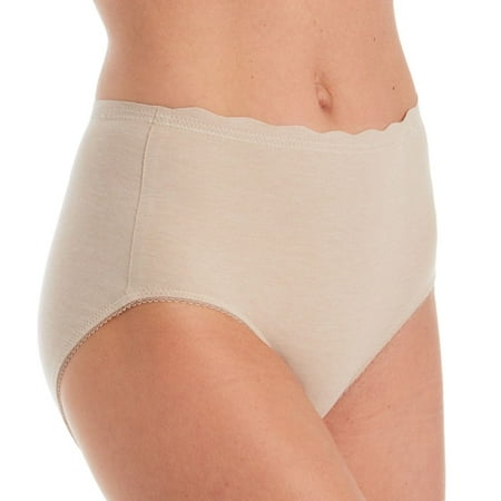 

Women s Rhonda Shear 4054 Lightweight Melange Brief Panty (Nude 1X)