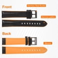 thumbnail image 3 of Uxcell Genuine Leather Watch Bands 22mm Width Soft Quick Release Watch Bands with Silicone Waterproof Lining, Black Orange, 3 of 7