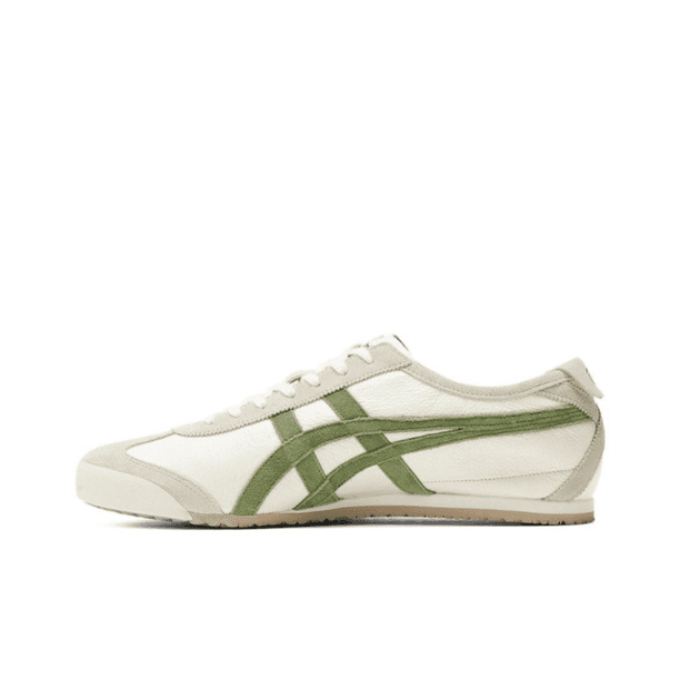 Zapatos casuales de cuero México 66 para hombre y zapatillas deportivas para mujer, Beige/Verde