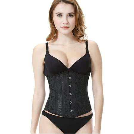 

SAYFUT Womens 24 Spiral Steel Strong Boned Firm Control Corset Lumbar Waist Satin Waist Trainer Cincher Corset Shaper