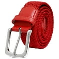 thumbnail image 3 of Falari Men Stretch Belt Canvas Elastic Fabric Woven Braided Belt Style 1005 Red Medium, 3 of 5