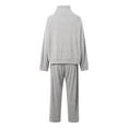 thumbnail image 5 of UJNDER Women's Casual Trousers Suit Set Long Sleeve High Neck Wide Leg High Waist Pants Outfit for Spring Autumn Daily Wear Pant Suits for Women Light Gray XXXL, 5 of 6