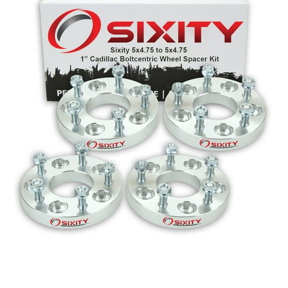 Sixity Auto 4 pc 1" 5x4.75 Wheel Spacers compatible with Cadillac El Dorado XLR M12x1.5mm 1.25in Studs Lugs