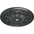 thumbnail image 3 of 30"OD x 3 7/8"ID x 3 1/4"P Flagstone Ceiling Medallion (Fits Canopies up to 3 7/8"), Hand-Painted Pewter, 3 of 6