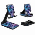 thumbnail image 2 of WIRESTER Black Foldable Phone Stand for Desk, Adjustable Portable Cell Phone Holder for iPhone 17, 16, 15, 14 and Android Smartphones - Mosaic Mermaid Scale, 2 of 6