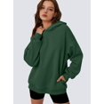 thumbnail image 4 of Womens Oversized Hoodies Comfy Sweatshirts Fall Fashion Outfits Casual Tops Fleece Clothes Dark Green L, 4 of 6