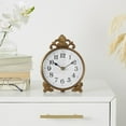 thumbnail image 2 of DecMode 9" Gold Metal Scroll Antique Style Clock, 2 of 11