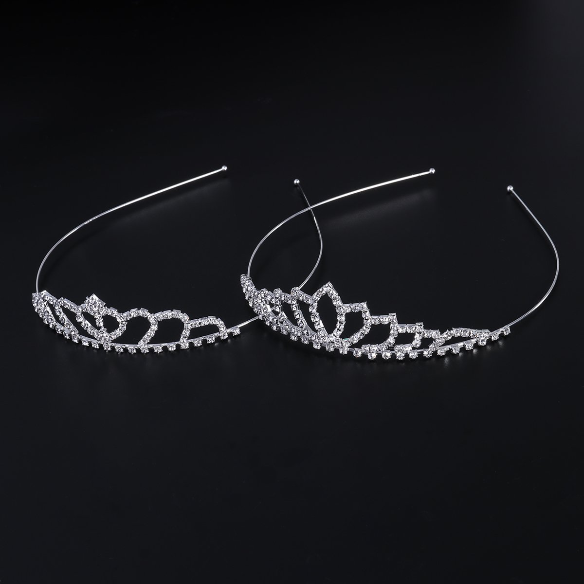 OUNONA Rhinestone Tiara Crown for Bride Wedding Hair Accessories 2Pcs