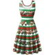thumbnail image 3 of Vestido feo de Navidad para mujer, disfraz de elfo verde con cuello redondo, vestido de fiesta sin mangas con patrón Vintage, vestido femenino de Carnaval de Navidad, 3 of 6