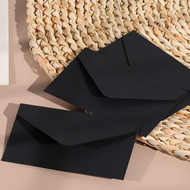 LNGOOR 50 Pcs Enveloppe en Papier Mini Couleur Unie Simple Multi-Usage pour Rangement de Cartes de Vœux