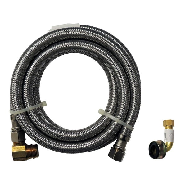 Supco 5 Foot Stainless Steel Dishwasher Hose with FHT Fitting, DW5SS