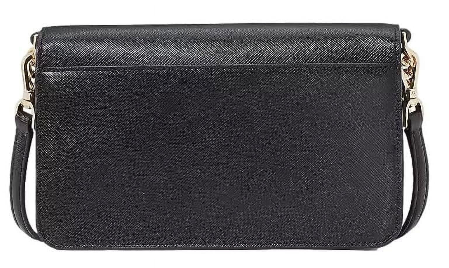 Kate Spade New York Women's Madison Saffiano Leather Small Flip CrossBody Bag, Black