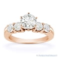 thumbnail image 2 of Round Cut Charles & Colvard Moissanite 5-Stone Engagement Ring in 14k Rose Gold, 2 of 5