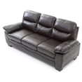 thumbnail image 3 of Maklaine Faux Leather Sofa with Tufted Back in Dark Brown Finish, 3 of 4