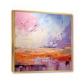 thumbnail image 2 of Designart "Horizon in Blush II" Abstract Landscape Floater Framed Wall Decor, 2 of 7
